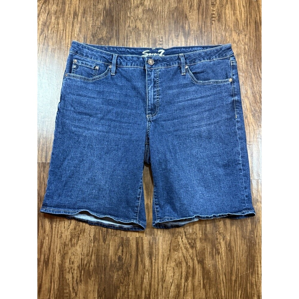 Seven 7 Women’s Jean Shorts 16 Relaxed Bermuda Dark Wash